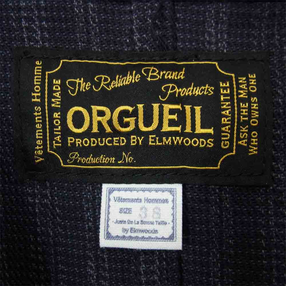 ORGUEIL オルゲイユ OR-4133 FRENCH STRIPE SHOP フレンチ  ストライプ ショップ コート ネイビー系 38【極上美品】【中古】