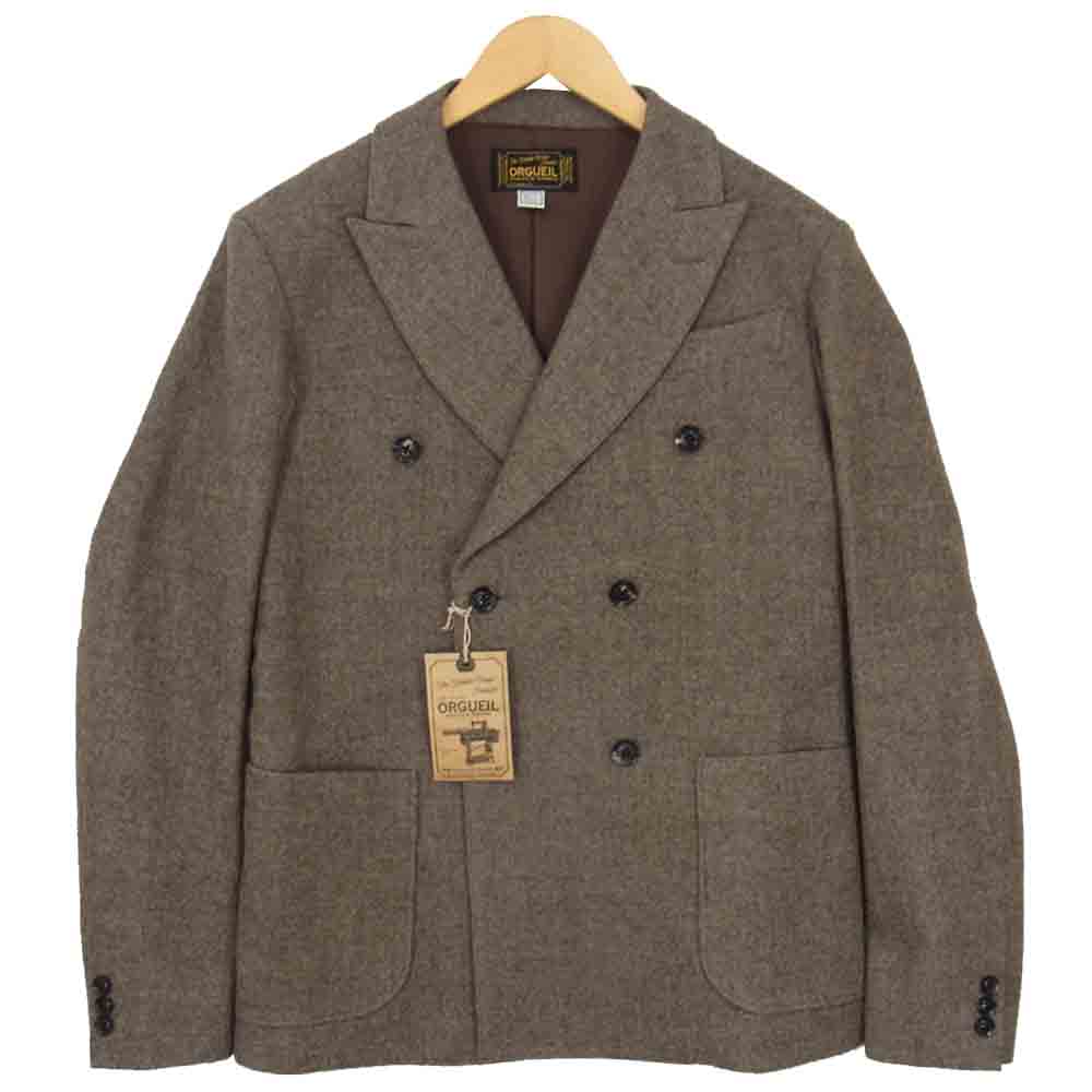 ORGUEIL オルゲイユ OR-4128 Double Jacket ダブル ウール ジャケット ブラウン系 38【中古】