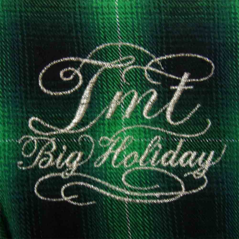 TMT ティーエムティー チェック ウエスタン シャツ グリーン系 S【中古】