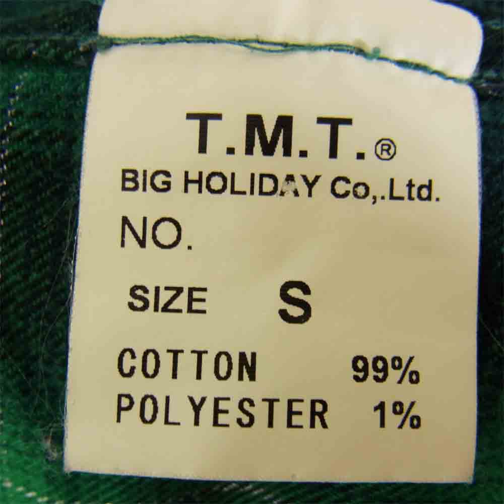TMT ティーエムティー チェック ウエスタン シャツ グリーン系 S【中古】