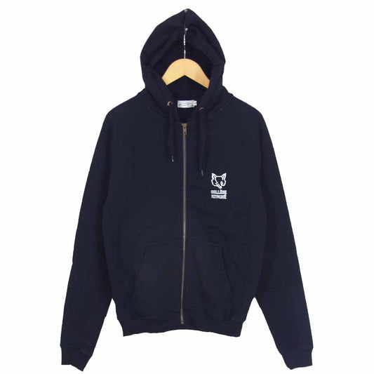 MAISON KITSUNE メゾンキツネ COLLEGE KITSUNE ジップ パーカー ネイビー系 S【中古】