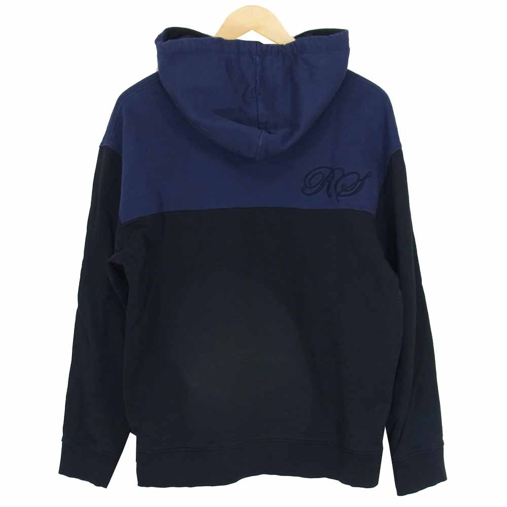 RAF SIMONS ラフシモンズ SM5137 × Fred Perry フレッドペリー EMBROIDERD INITIAL HOODED SWEATSHIRT ネイビー系 36【中古】