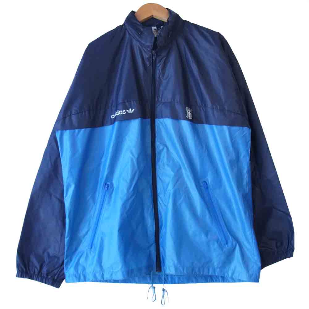 adidas アディダス ドイツ軍 ナイロン ジャケット ウインドブレーカー 紺×青 38【中古】