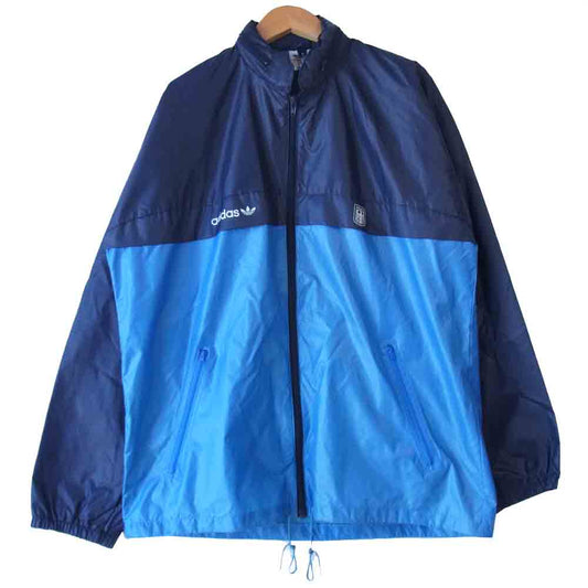 adidas アディダス ドイツ軍 ナイロン ジャケット ウインドブレーカー 紺×青 38【中古】