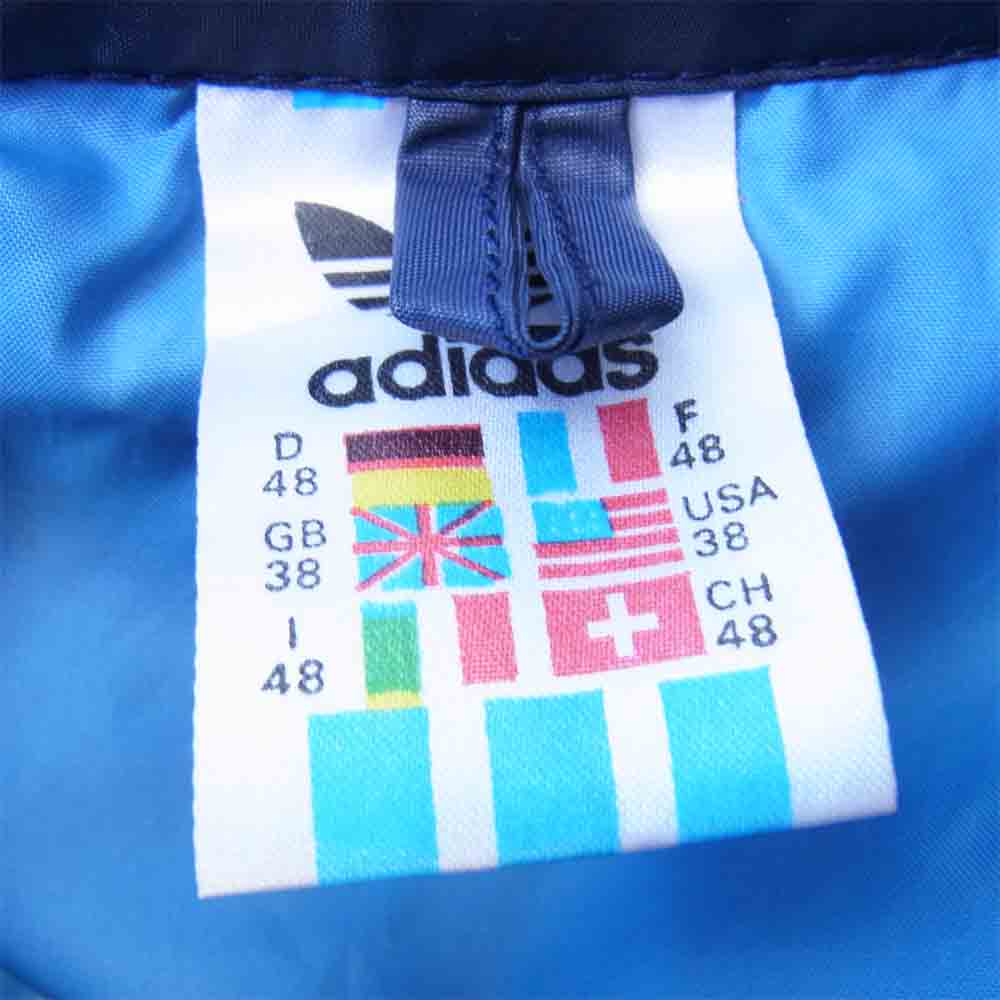 adidas アディダス ドイツ軍 ナイロン ジャケット ウインドブレーカー 紺×青 38【中古】