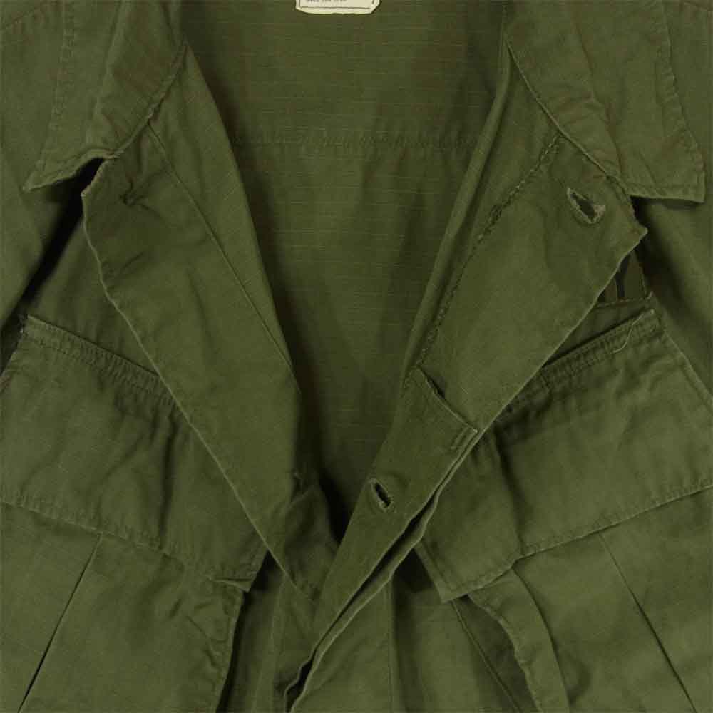 アメリカ軍 100-69-c-1362 60s リップストップ ジャングル ファティーグ ジャケット カーキ系 M【中古】