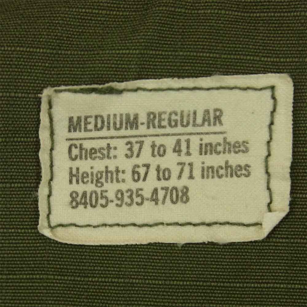 アメリカ軍 100-69-c-1362 60s リップストップ ジャングル ファティーグ ジャケット カーキ系 M【中古】