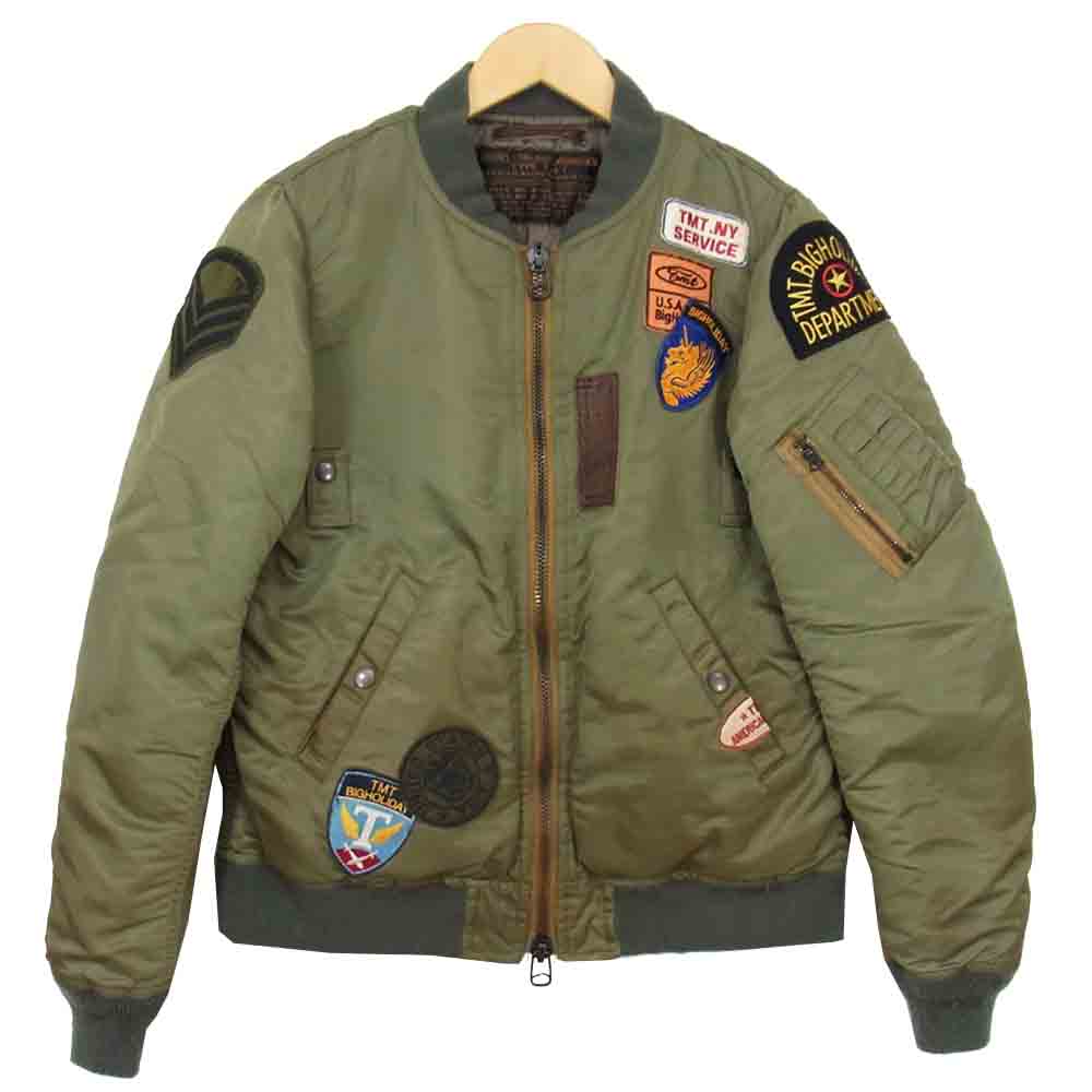TMT ティーエムティー TJK-F0926 ワッペン MA-1 ミリタリー ジャケット  カーキ系 M【中古】