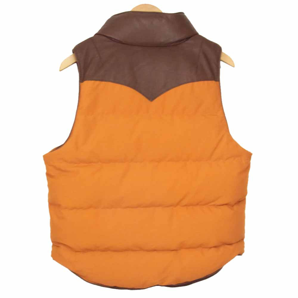 TMT ティーエムティー ラムレザー ダウン ベスト オレンジ系 M【中古】
