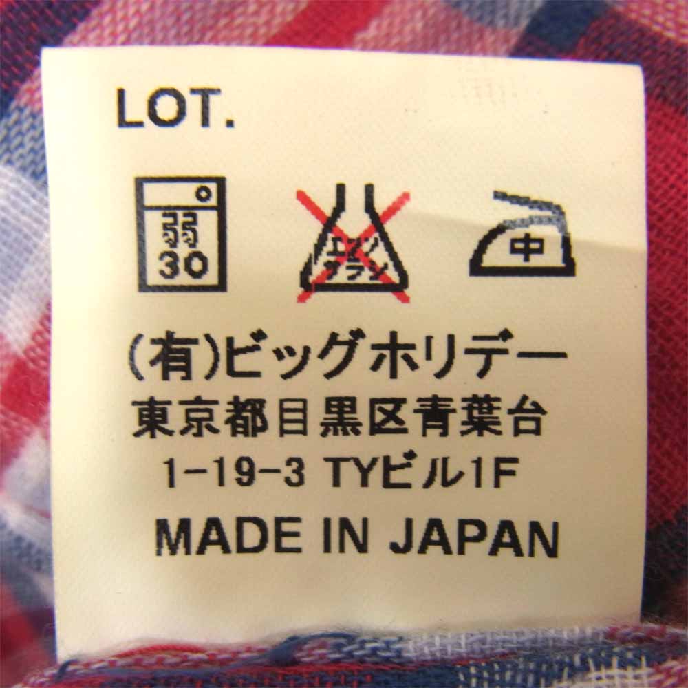 TMT ティーエムティー ROCKCANDY 刺繍 ダブル ガーゼ ウエスタン チェック シャツ レッド系 M【中古】