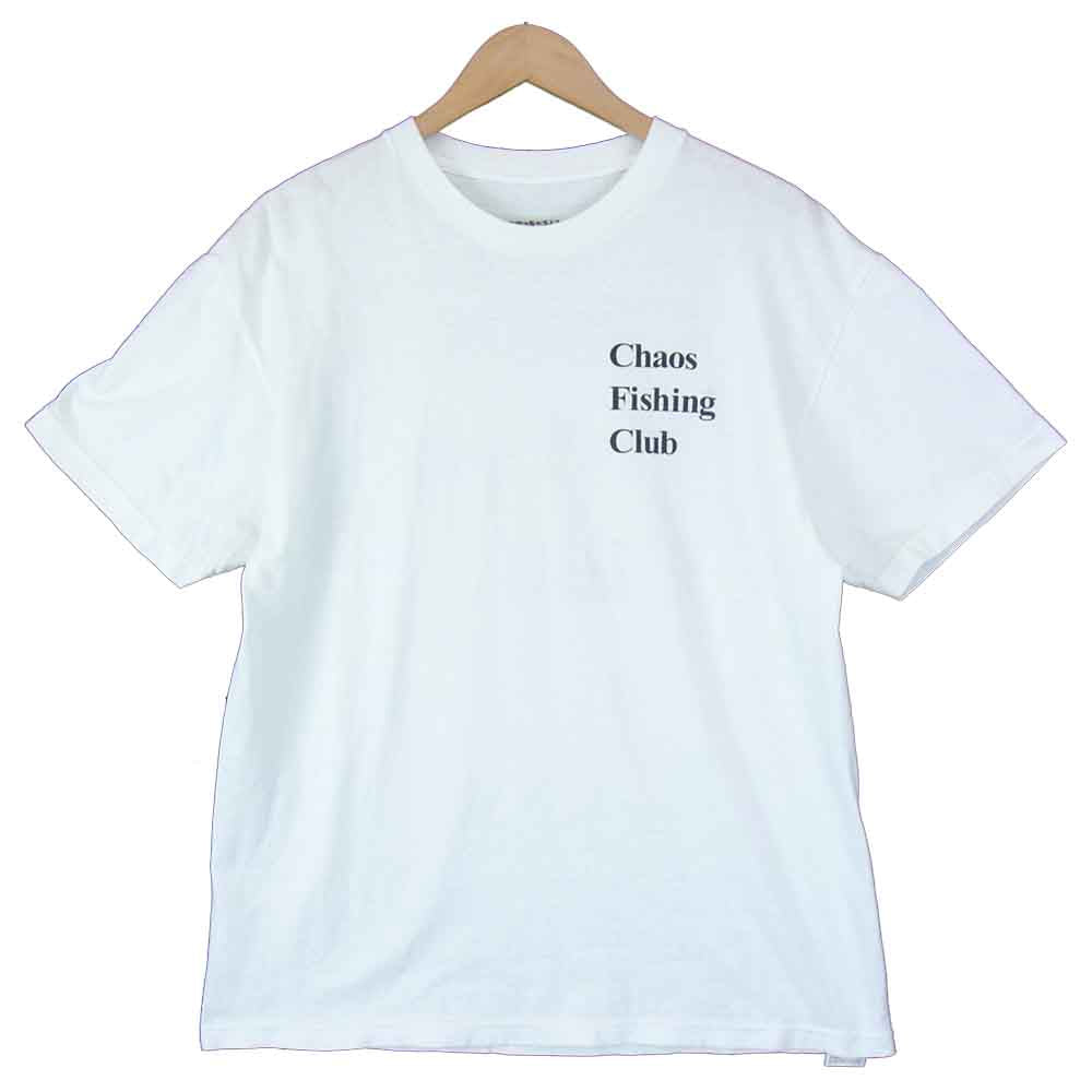 カオスフィッシングクラブ ロゴ クルーネック 半袖 Tシャツ 白 ホワイト系 L【中古】
