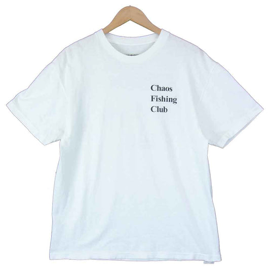 カオスフィッシングクラブ ロゴ クルーネック 半袖 Tシャツ 白 ホワイト系 L【中古】