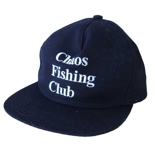 カオスフィッシングクラブ ロゴ フラット キャップ ブラック系 F【中古】
