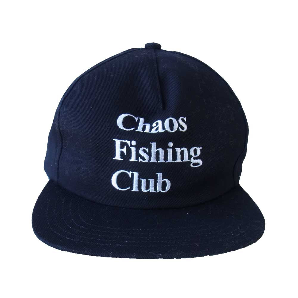 カオスフィッシングクラブ ロゴ フラット キャップ ブラック系 F【中古】