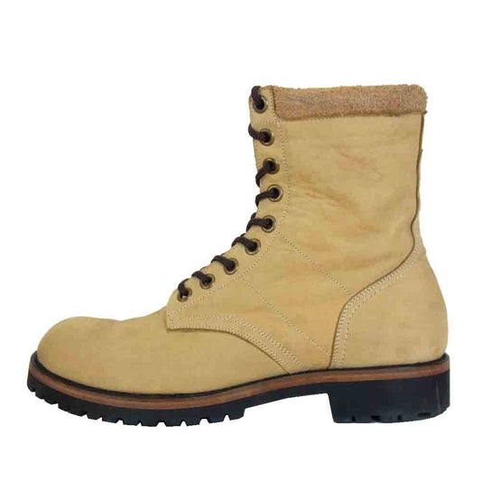 NUMBER(N)INE ナンバーナイン 08AW F08-NF004 ポートランド期 ヌバック ミリタリー トレッキング サイドジップ レースアップ ブーツ ベージュ系 8【中古】