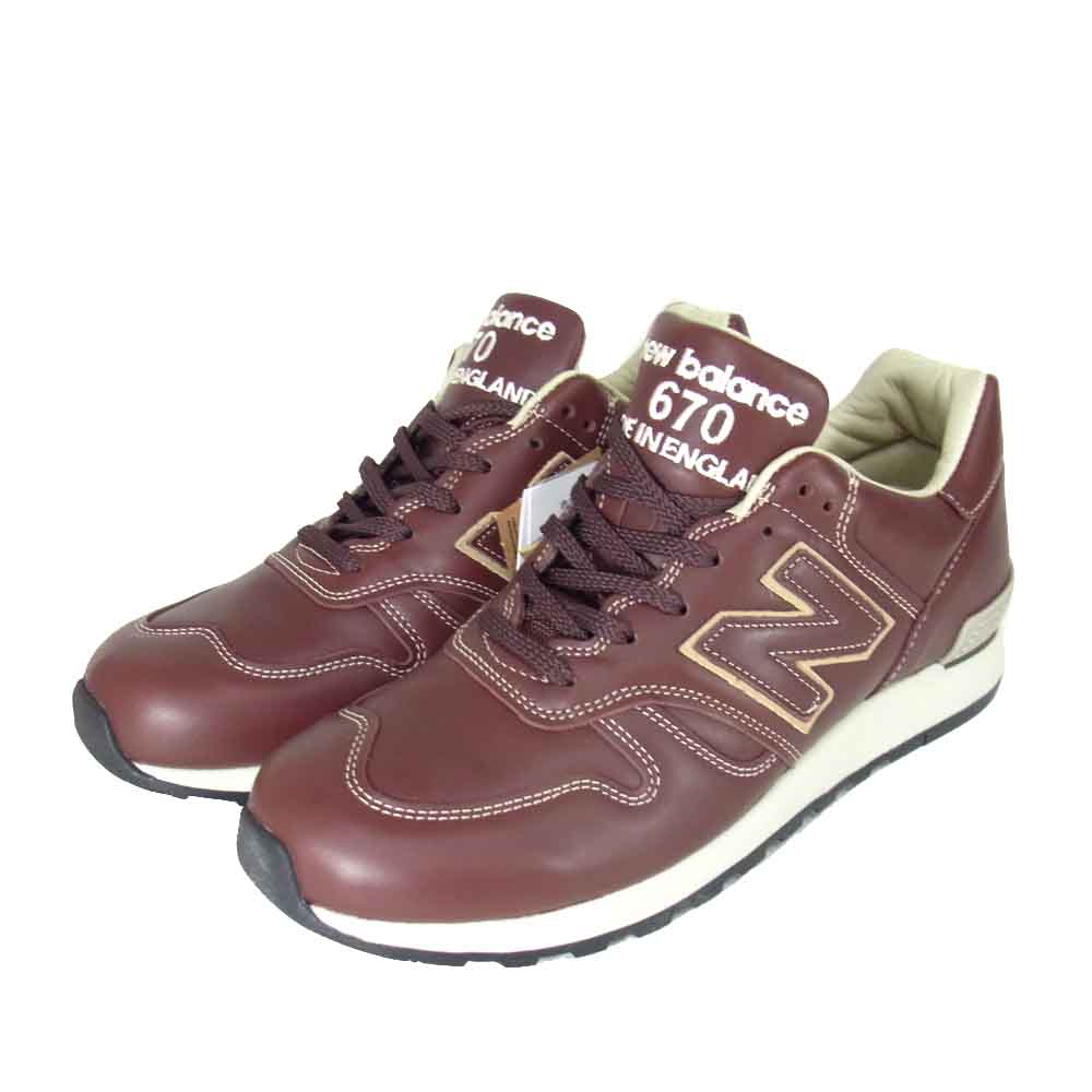 NEW BALANCE ニューバランス M670BRN 英国製 レザー スニーカー ブラウン系 28cm【新古品】【未使用】【中古】