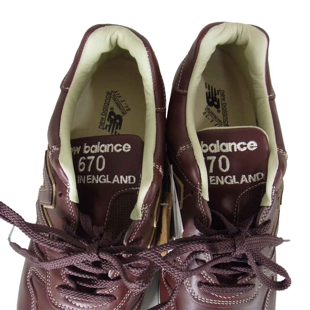 NEW BALANCE ニューバランス M670BRN 英国製 レザー スニーカー ブラウン系 28cm【新古品】【未使用】【中古】