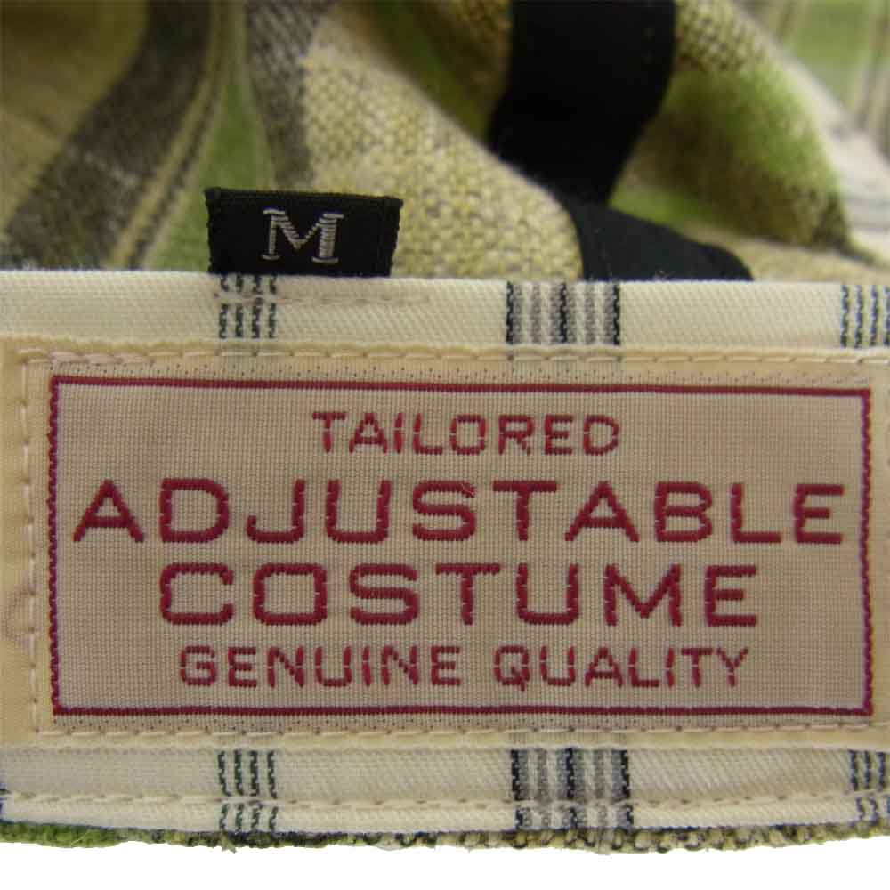 アジャスタブルコスチューム チェック キャスケット グリーン系 M【美品】【中古】