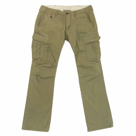 TMT ティーエムティー TPT-S1114 ステンシル ステッチ ワッペン 7ポケット カーゴパンツ カーキ系 L【中古】