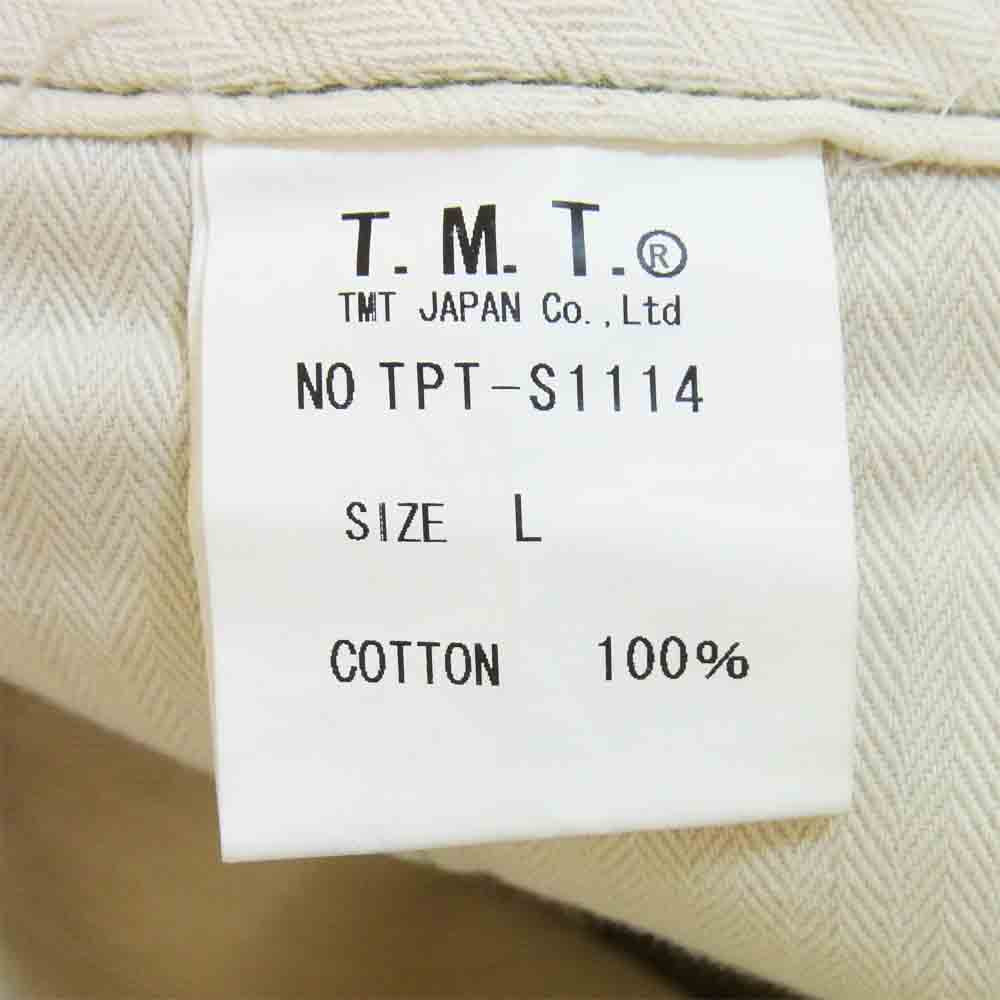 TMT ティーエムティー TPT-S1114 ステンシル ステッチ ワッペン 7ポケット カーゴパンツ カーキ系 L【中古】