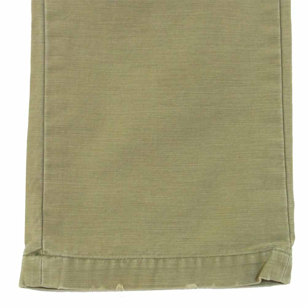 TMT ティーエムティー TPT-S1114 ステンシル ステッチ ワッペン 7ポケット カーゴパンツ カーキ系 L【中古】