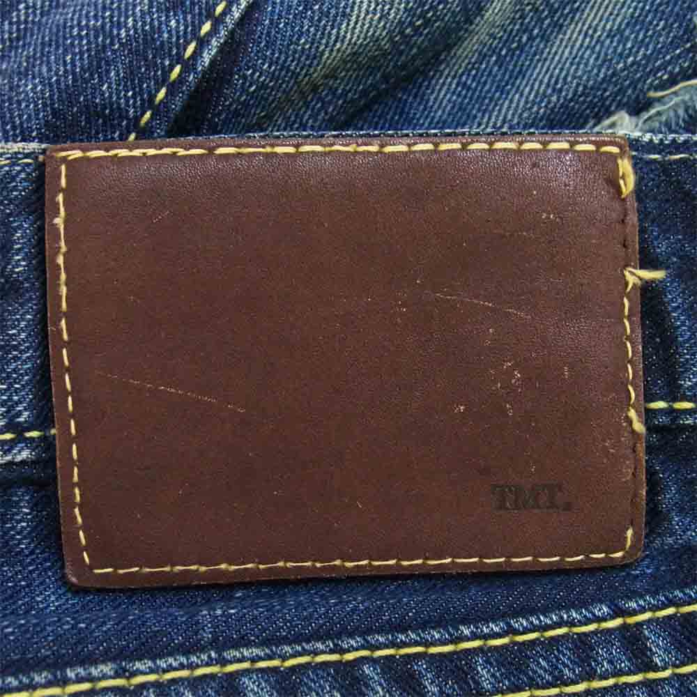 TMT ティーエムティー 金刺繍 ヴィンテージ加工 デニム パンツ インディゴブルー系 L【中古】