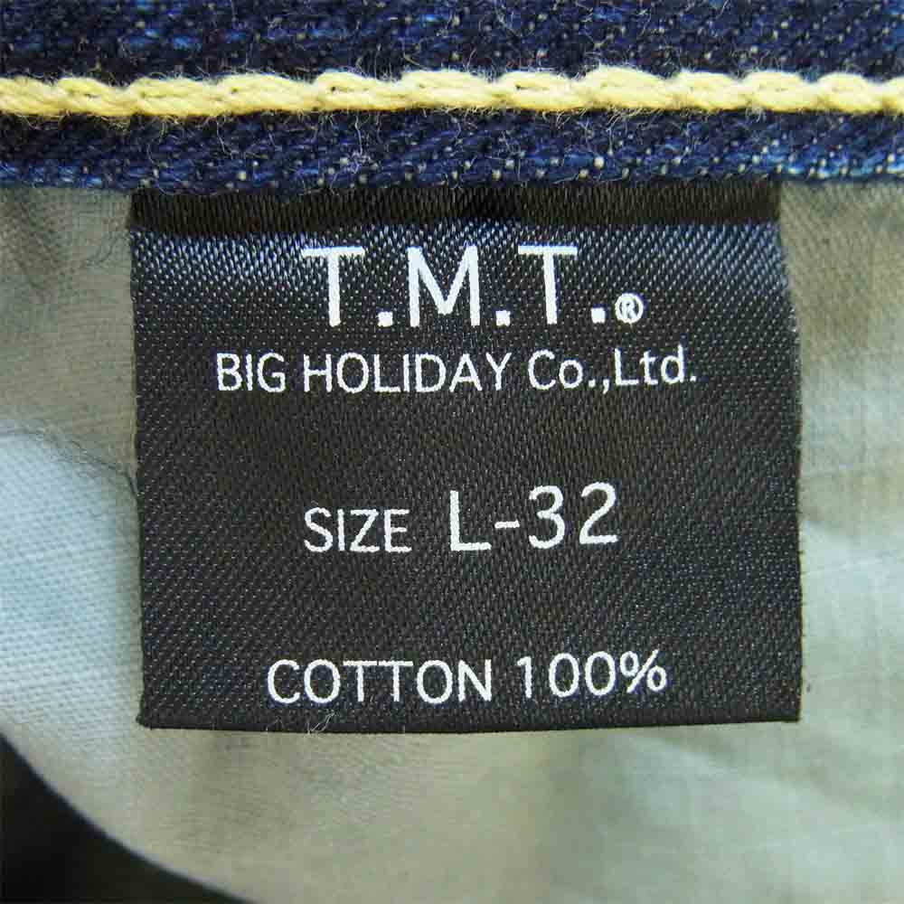 TMT ティーエムティー 金刺繍 ヴィンテージ加工 デニム パンツ インディゴブルー系 L【中古】