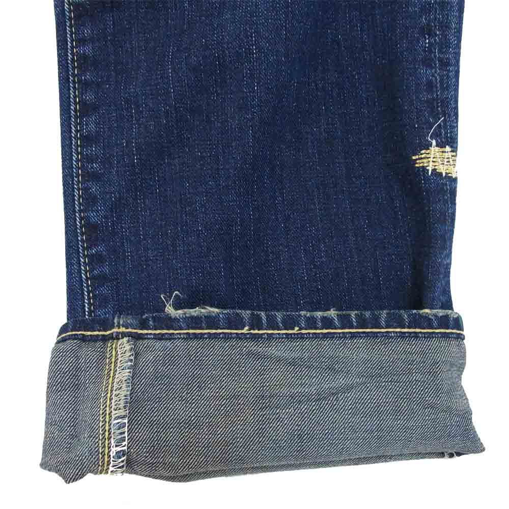 TMT ティーエムティー 金刺繍 ヴィンテージ加工 デニム パンツ インディゴブルー系 L【中古】