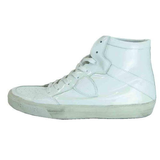 フィリップ モデル パテント エナメル ハイカット スニーカー ホワイト系 43【中古】