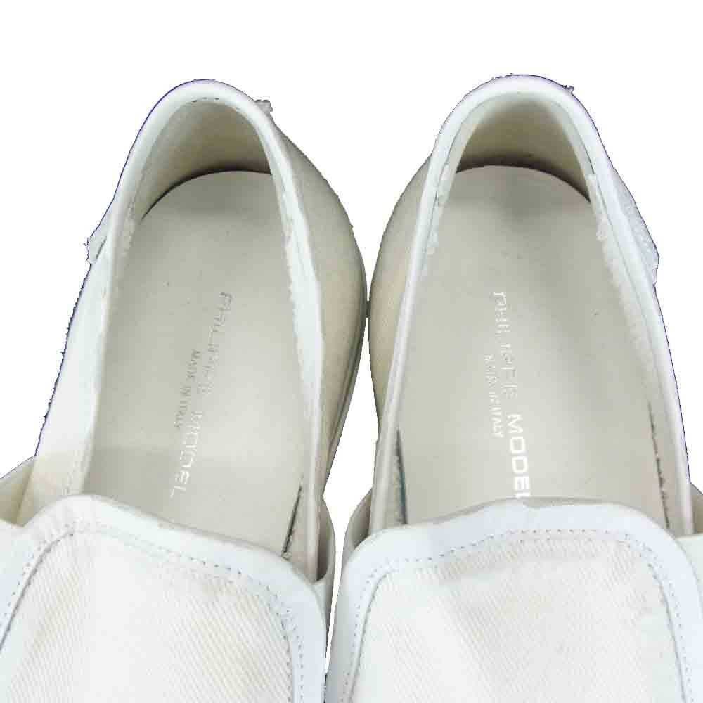 フィリップ モデル スリッポン キャンバス 加工 スニーカー ホワイト系 42【中古】