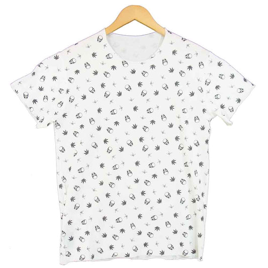 ウノピュウノウグァーレトレ × lucien pellat-finet ルシアンペラフィネ スカル 総柄 半袖 Tシャツ ホワイト ホワイト系 S【中古】