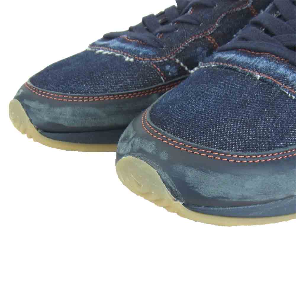 フィリップ モデル レザー × デニム スニーカー インディゴブルー系 42【中古】