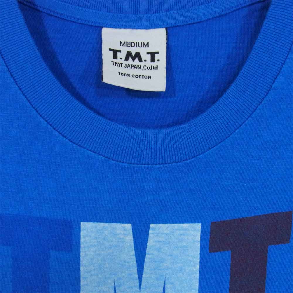 TMT ティーエムティー TCS-F11SP13 TMT YOURS ロゴ プリント 半袖 Tシャツ ブルー ブルー系 M【極上美品】【中古】