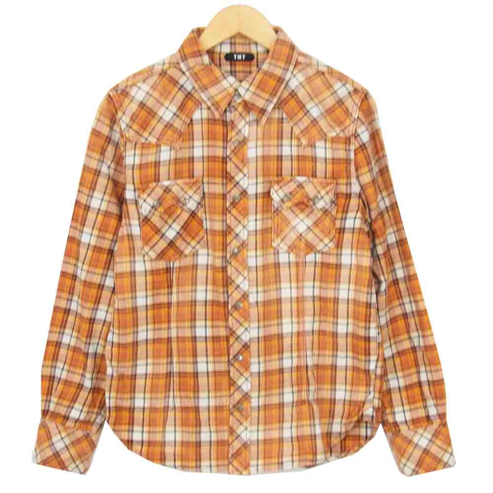 TMT ティーエムティー 長袖 ウエスタン シャツ オレンジ オレンジ系 M【中古】