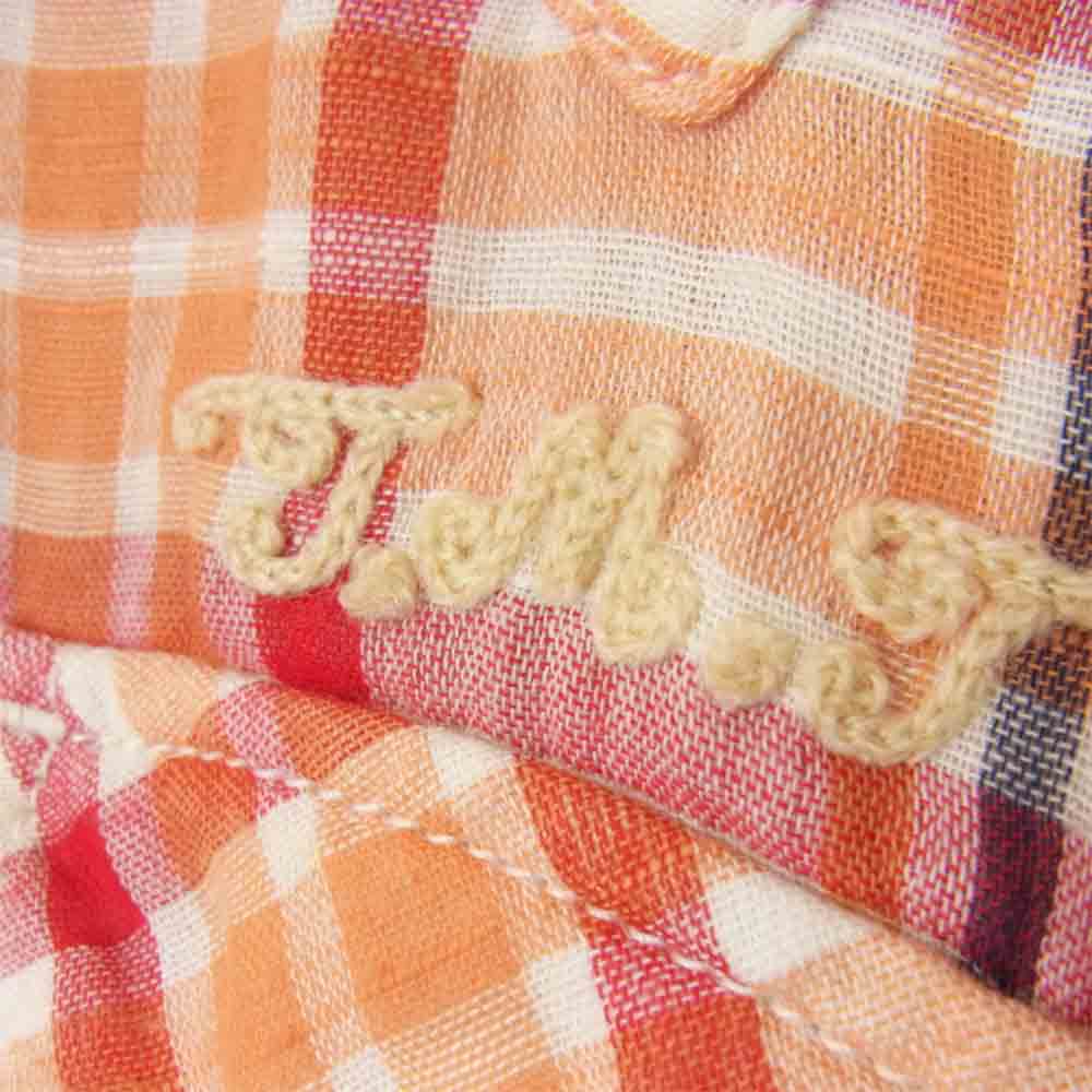 TMT ティーエムティー 長袖 ウエスタン シャツ 白×オレンジ×赤 オレンジ系 S【中古】
