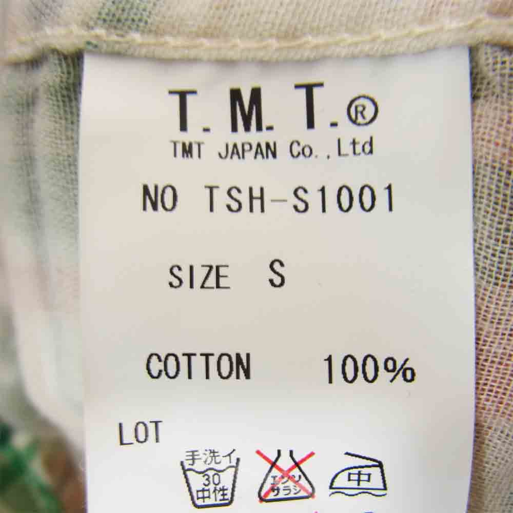 TMT ティーエムティー 長袖 ウエスタン シャツ グリーン×オレンジ×白 グリーン系 S【中古】