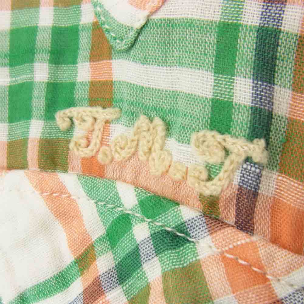 TMT ティーエムティー 長袖 ウエスタン シャツ グリーン×オレンジ×白 グリーン系 S【中古】