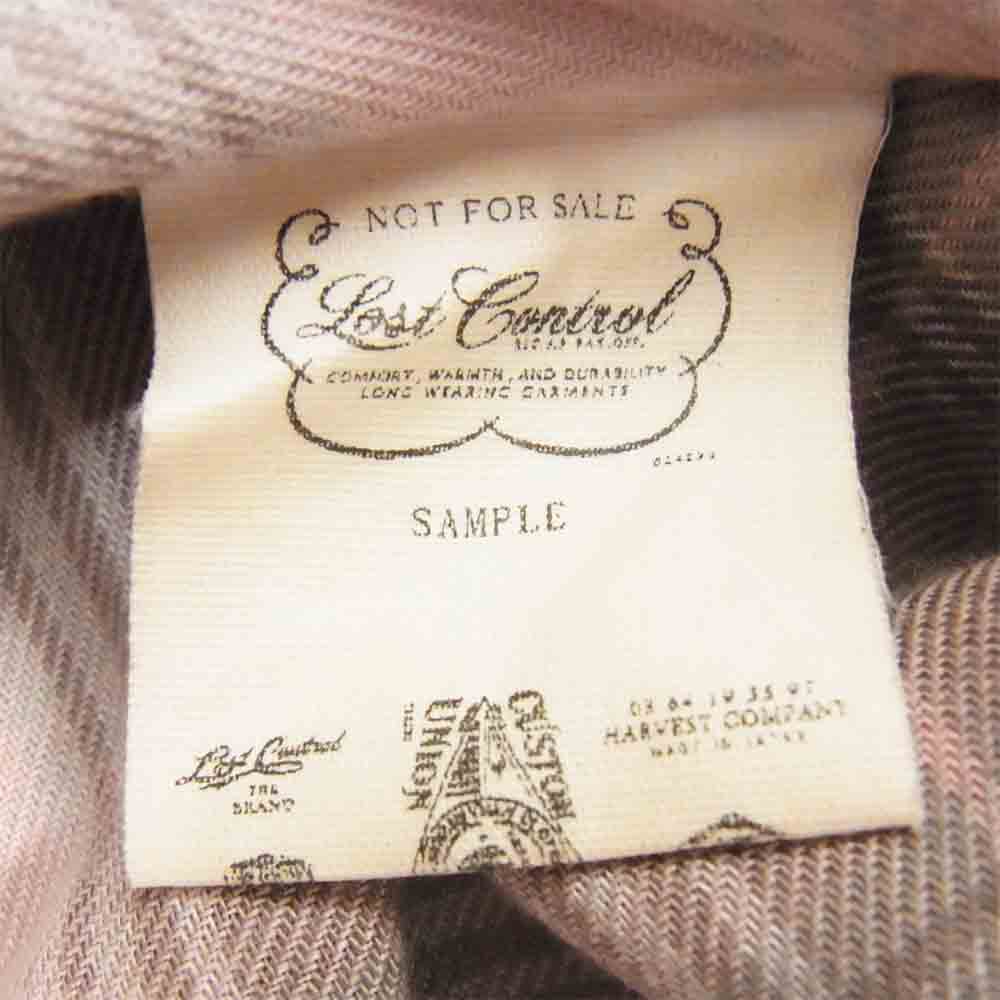 LOST CONTROL ロストコントロール 裏地チェック レザー ジャケット ライトブラウン系 2【中古】