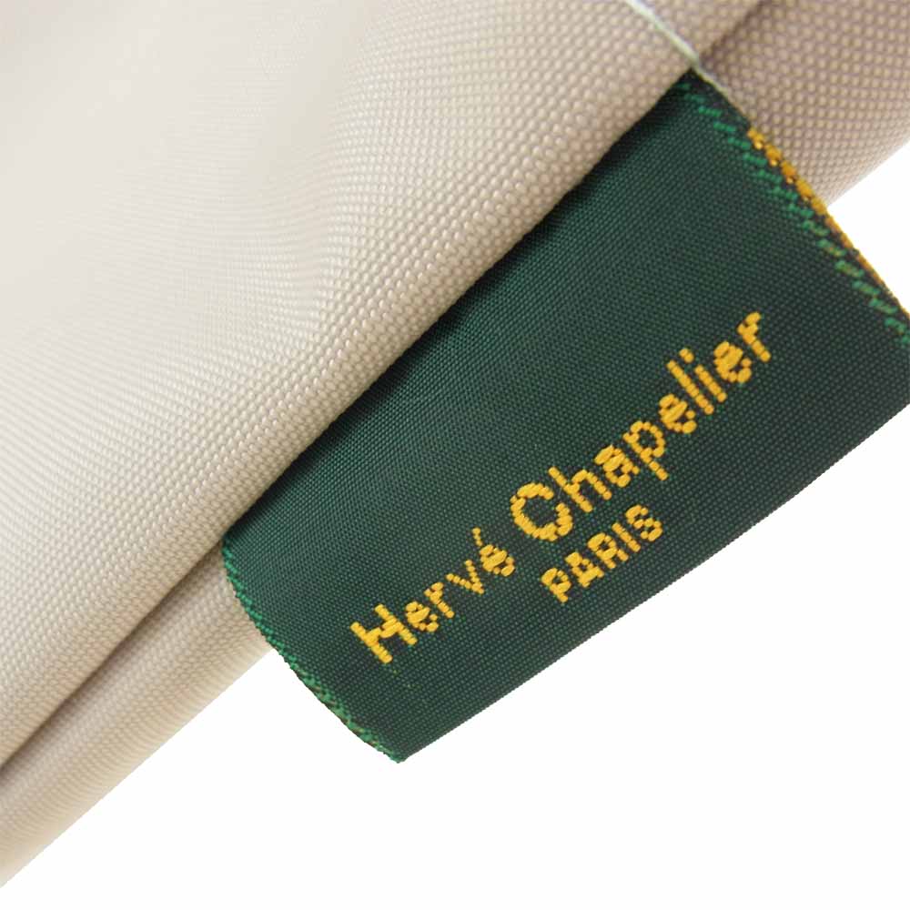 Herve Chapelier エルベ・シャプリエ 1027N ナイロン 舟型 トート M ナクル ミント ベージュ系 ライトグリーン系【新古品】【未使用】【中古】