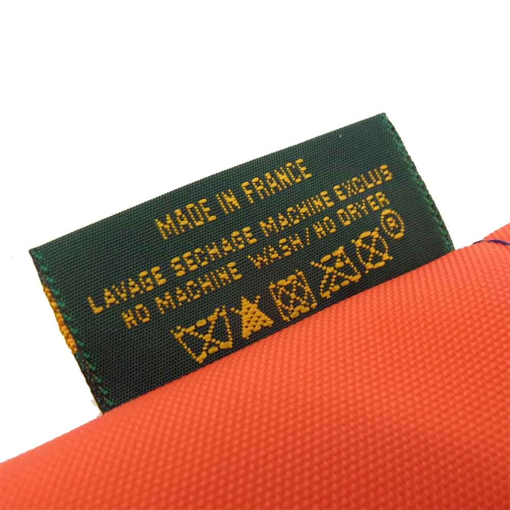 Herve Chapelier エルベ・シャプリエ 1027N ナイロン 舟型 トートM ゼラニウム×ブルーニュイ オレンジ系 ネイビー系【新古品】【未使用】【中古】