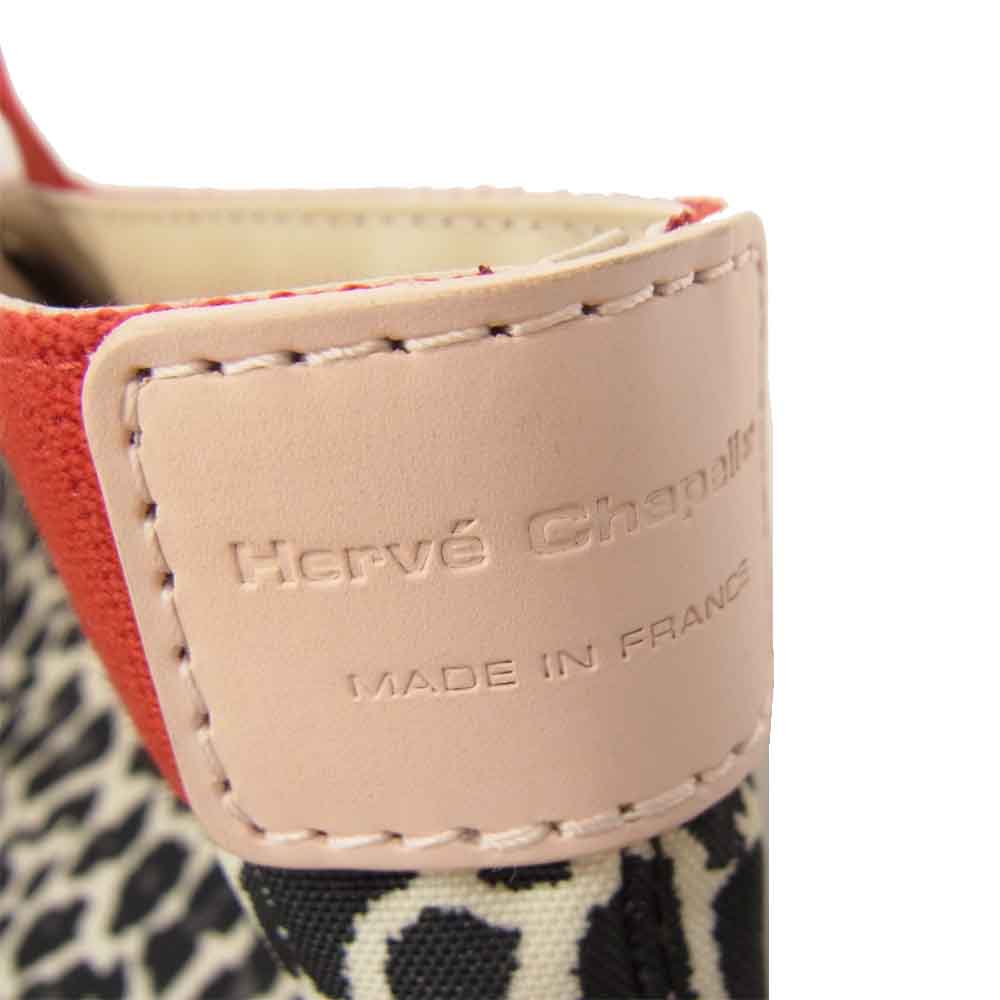Herve Chapelier エルベ・シャプリエ 707FD 限定カラー 舟形 トート パンサー パプリカ×ドラジェ レッド系【新古品】【未使用】【中古】