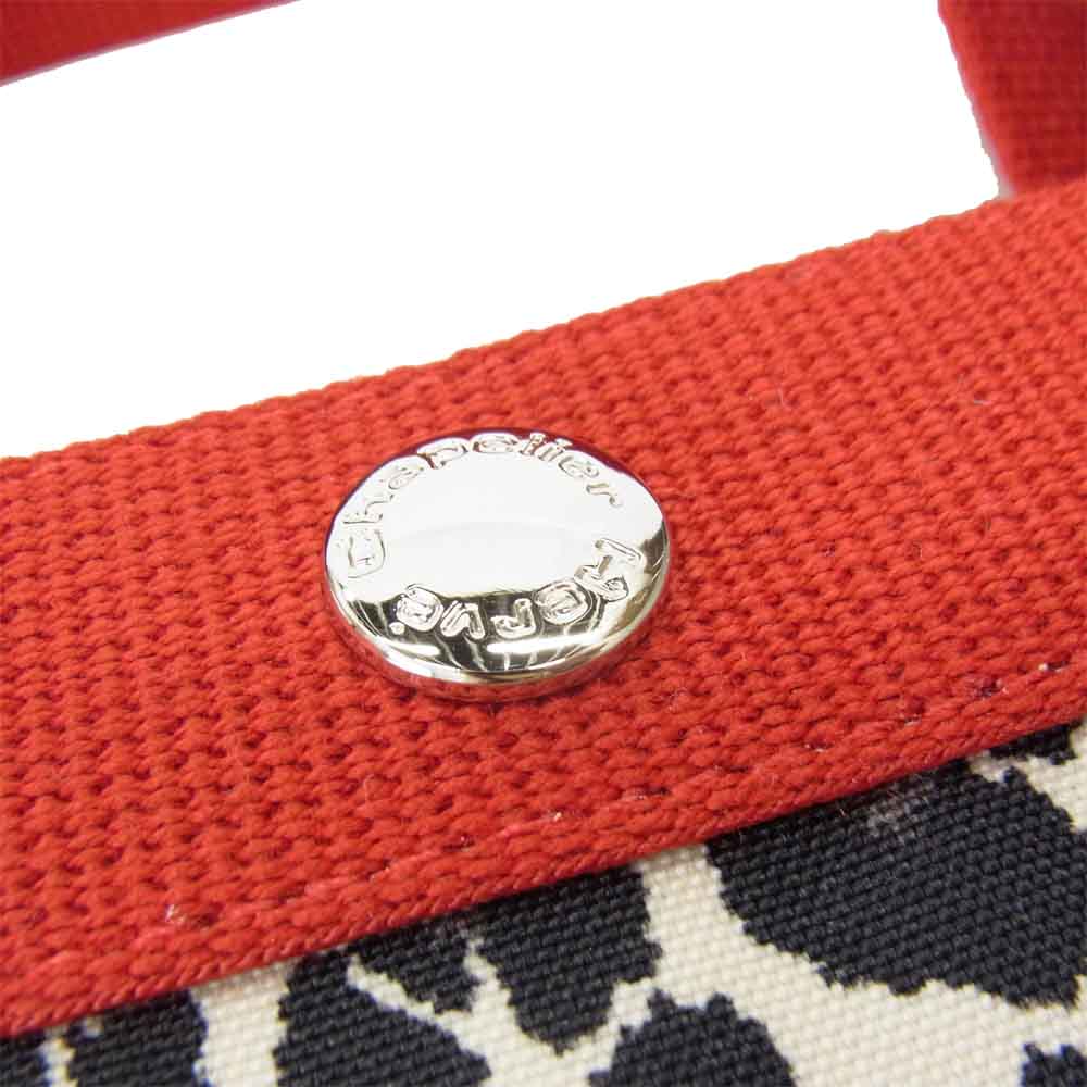 Herve Chapelier エルベ・シャプリエ 707FD 限定カラー 舟形 トート パンサー パプリカ×ドラジェ レッド系【新古品】【未使用】【中古】