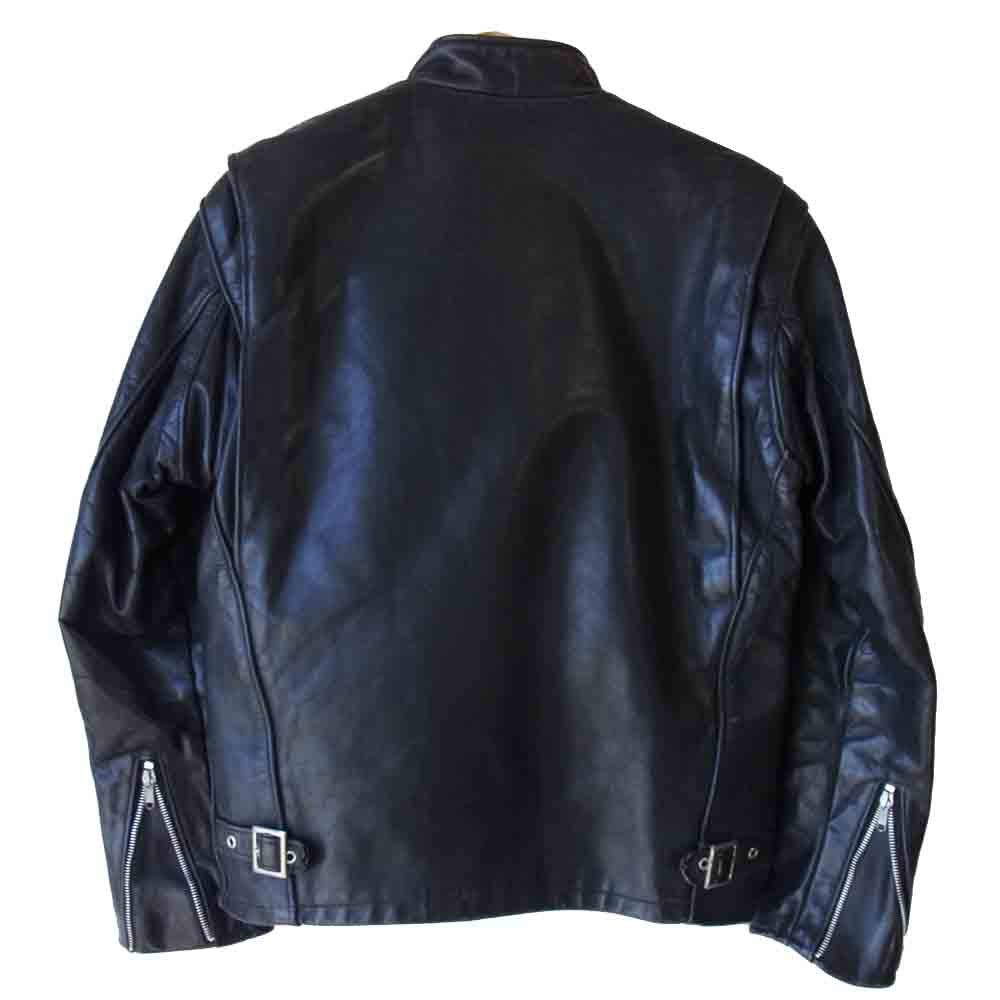 schott ショット ボア ライナー シングル レザー ライダース ブラック系 38【中古】