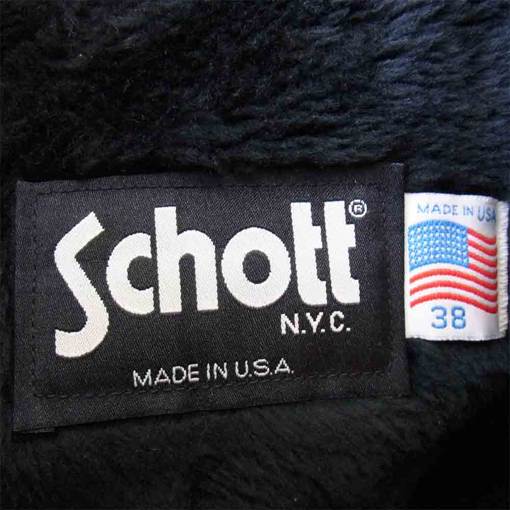 schott ショット ボア ライナー シングル レザー ライダース ブラック系 38【中古】