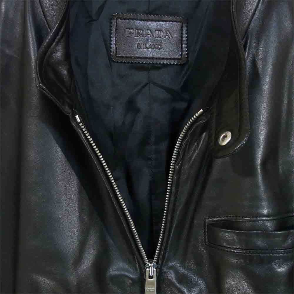 PRADA プラダ ラムレザー シングル ライダース ジャケット イタリア製