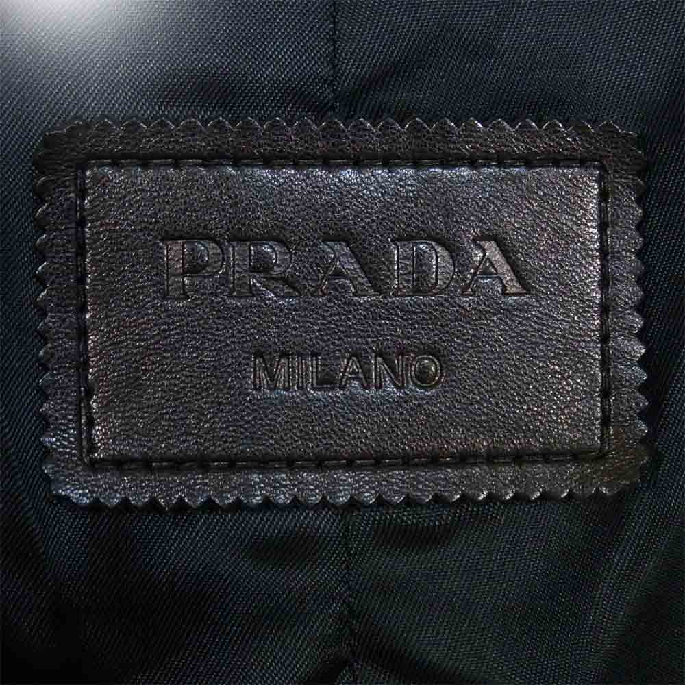 PRADA プラダ ラムレザー シングル ライダース ジャケット イタリア製