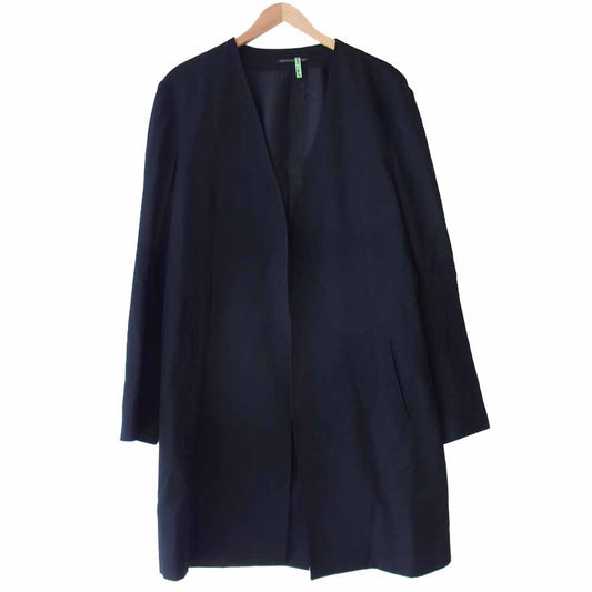 Yohji Yamamoto ヨウジヤマモト POUR HOMME プールオム 18AW HV-J19-100 No Collar Jacket Wrinkled Gabardine ウールギャバ ノーカラー ジャケット ブラック系 4【美品】【中古】
