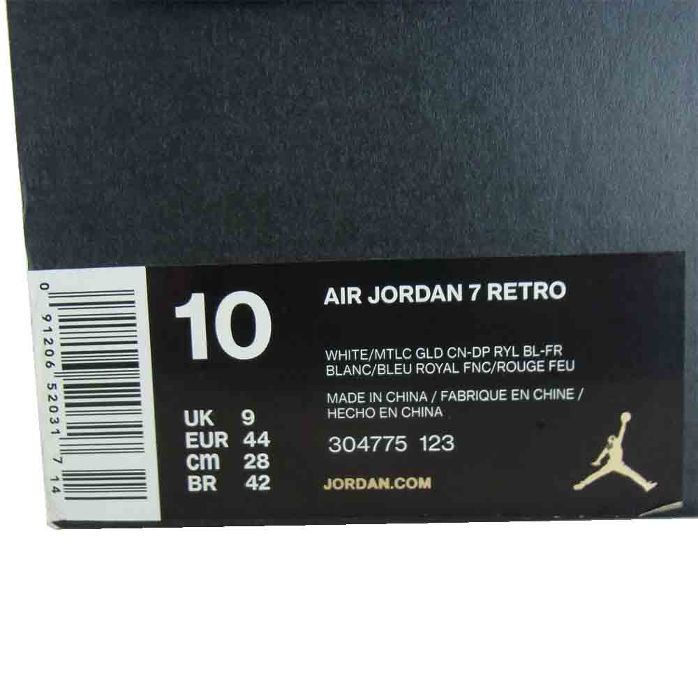 NIKE AIR JORDAN ナイキ ジョーダン 304775-123  7 RETRO レトロ OLYMPIC ALTERNATE オリンピック オルタネイト スニーカー ホワイト系 28.0【極上美品】【中古】