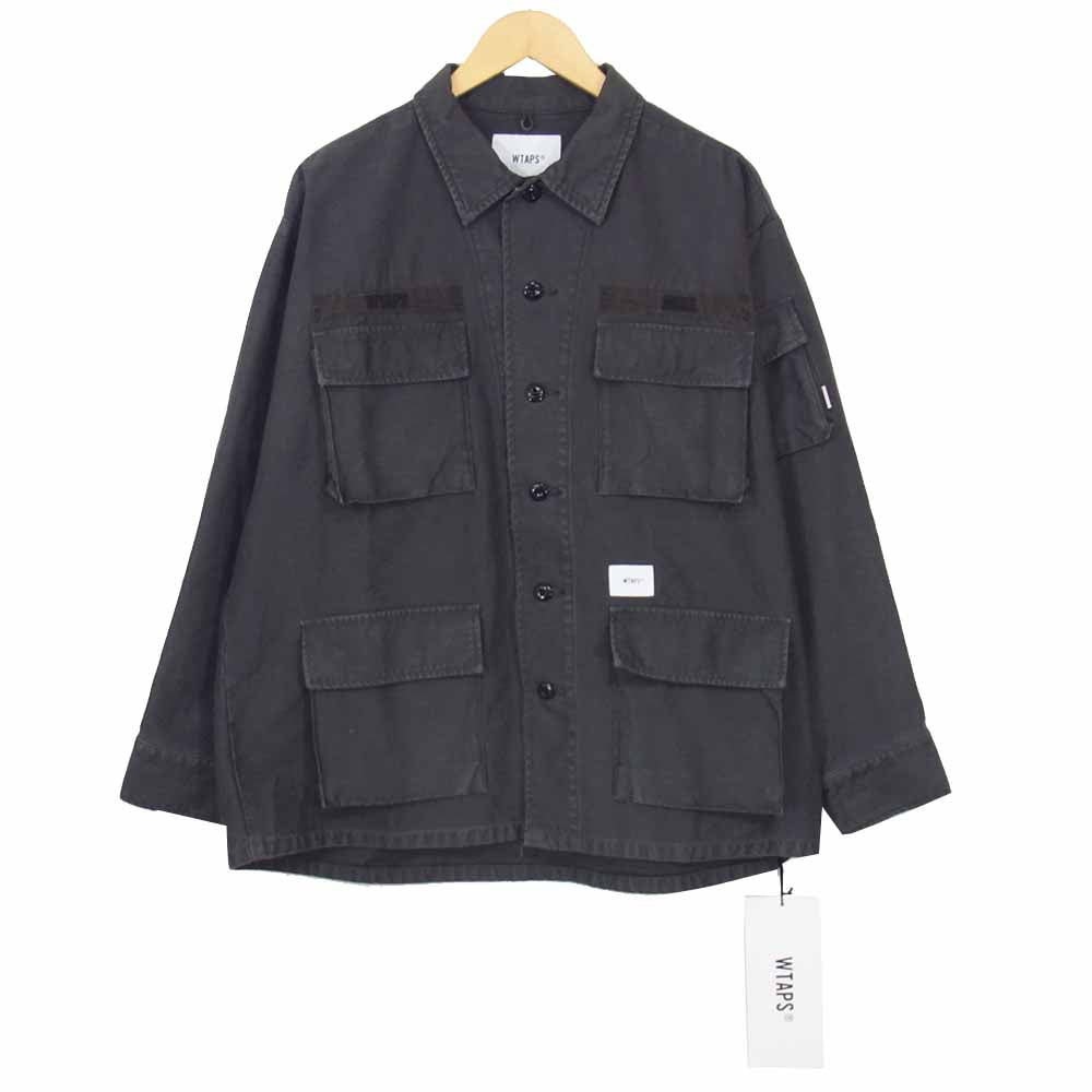 WTAPS ダブルタップス 20SS 201WVDT-SHM02 EX40 JUNGLE LS01 ジャングル ウォッシュ加工 シャツ  ブラック系 02【美品】【中古】