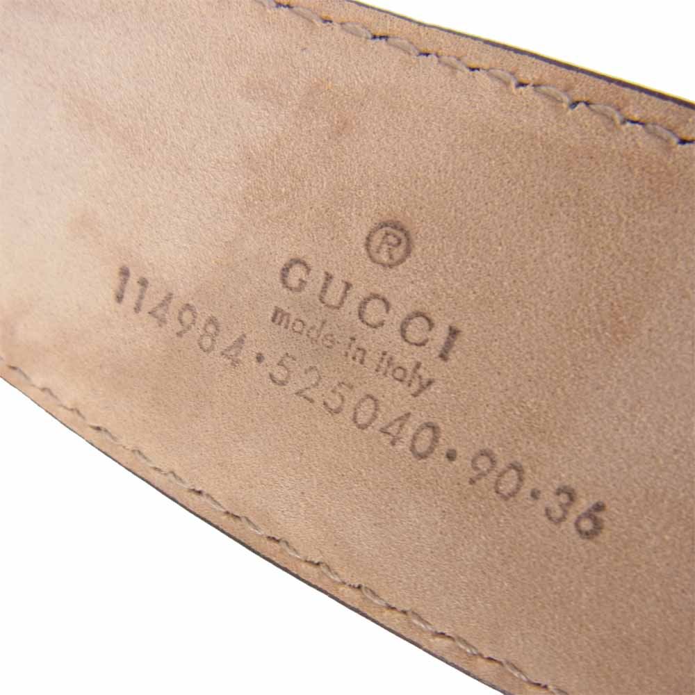 GUCCI グッチ 114984 グッチシマ GGバックル インターロッキング ベルト ブラウン系【中古】